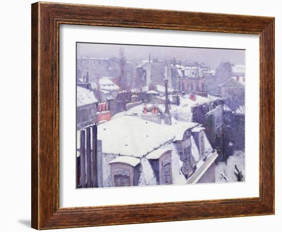 View of Roofs or Roofs Under Snow, 1878-Gustave Caillebotte-Framed Giclee Print