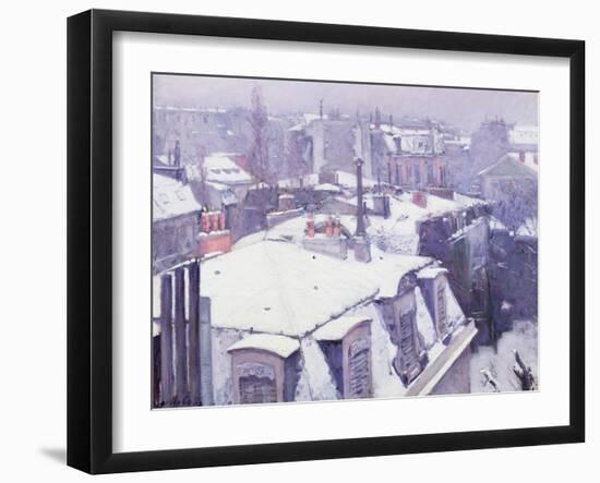 View of Roofs or Roofs Under Snow, 1878-Gustave Caillebotte-Framed Giclee Print