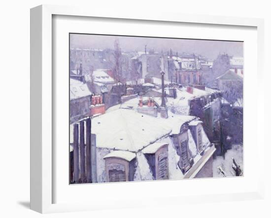 View of Roofs or Roofs Under Snow, 1878-Gustave Caillebotte-Framed Giclee Print