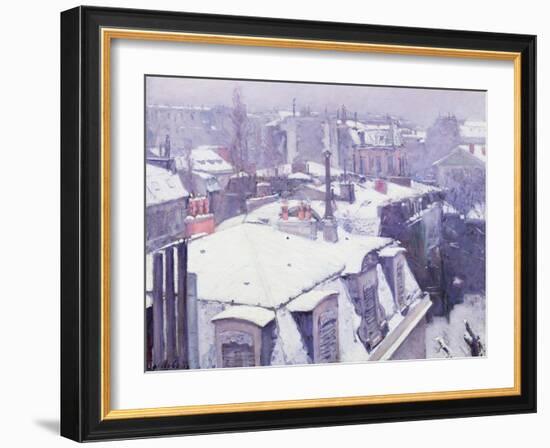 View of Roofs or Roofs Under Snow, 1878-Gustave Caillebotte-Framed Giclee Print