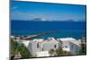 View of rooftops and the sea in the town of Mandraki, Mandraki, Nisyros, Dodecanese, Greek Islands-Frank Fell-Mounted Photographic Print