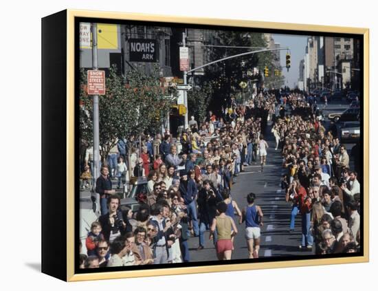 View of Runners Going North Up First Avenue in Manhattan During the 1977 NYC Marathon-null-Framed Premier Image Canvas