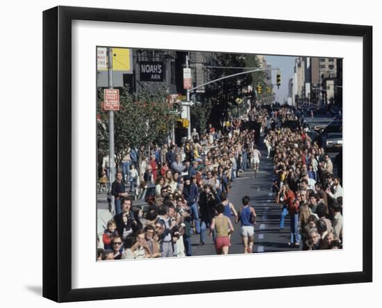 View of Runners Going North Up First Avenue in Manhattan During the 1977 NYC Marathon-null-Framed Photographic Print