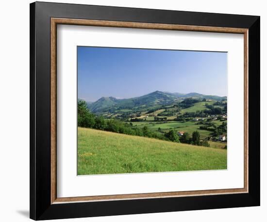 View of Rural Landscape, Pyrenees-Atlantiques, Pays-Basque, France-David Barnes-Framed Photographic Print