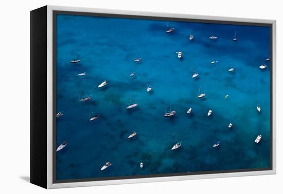 View of Sailboats in Sea, Saint Barthelemy-null-Framed Premier Image Canvas