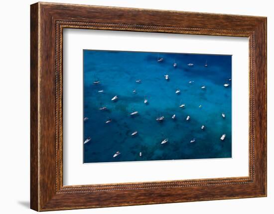 View of Sailboats in Sea, Saint Barthelemy-null-Framed Photographic Print