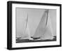 View of Sailboats Intrepid and Columbia During the America's Cup Trials-George Silk-Framed Photographic Print