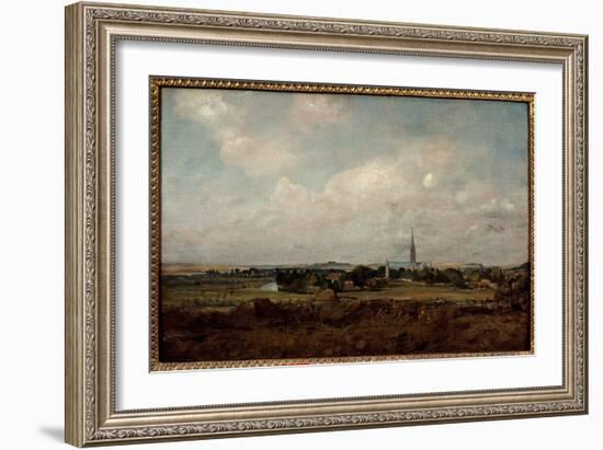 View of Salisbury in England Painting by John Constable (1776-1837) (Ec.Engl.) Sun. 0,35X0,51 M Par-John Constable-Framed Giclee Print