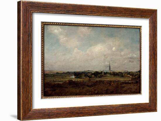 View of Salisbury in England Painting by John Constable (1776-1837) (Ec.Engl.) Sun. 0,35X0,51 M Par-John Constable-Framed Giclee Print