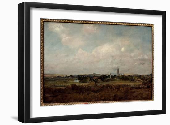 View of Salisbury in England Painting by John Constable (1776-1837) (Ec.Engl.) Sun. 0,35X0,51 M Par-John Constable-Framed Giclee Print