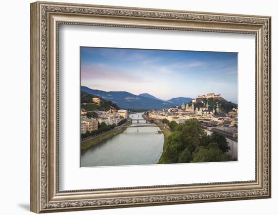 View of Salzach River and Hohensalzburg Castle above The Old City, Salzburg, Austria, Europe-Jane Sweeney-Framed Photographic Print