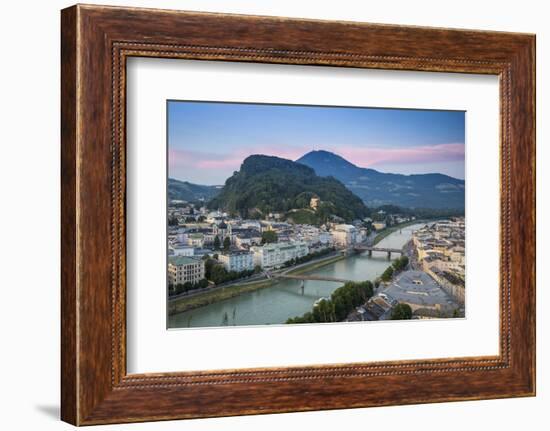 View of Salzach River with The Old City to the right and the New City to the left, Salzburg, Austri-Jane Sweeney-Framed Photographic Print