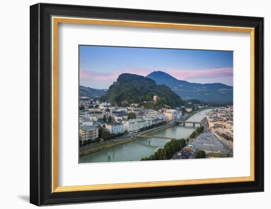 View of Salzach River with The Old City to the right and the New City to the left, Salzburg, Austri-Jane Sweeney-Framed Photographic Print