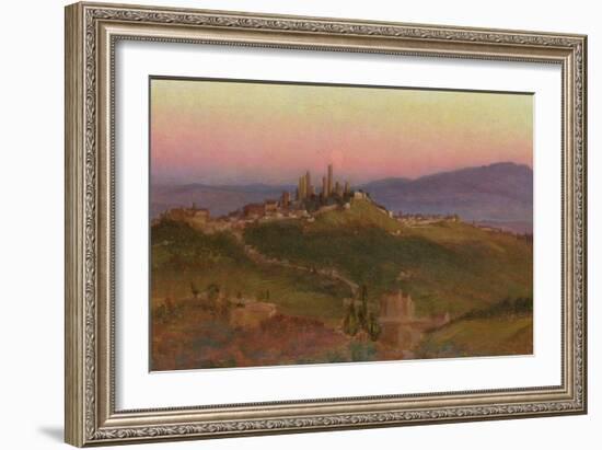 View of San Gimignano, 1898 (Oil on Panel)-Edith Ridley Corbet-Framed Giclee Print