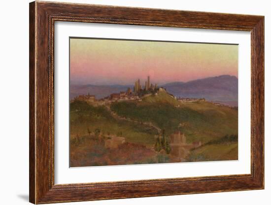 View of San Gimignano, 1898 (Oil on Panel)-Edith Ridley Corbet-Framed Giclee Print