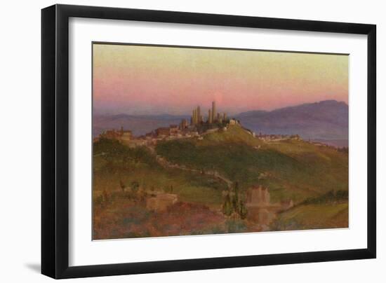 View of San Gimignano, 1898 (Oil on Panel)-Edith Ridley Corbet-Framed Giclee Print