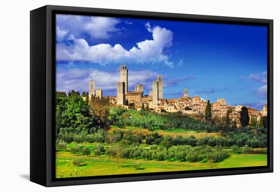 View of  San Gimignano - Medieval Town of Toscana, Italy-Maugli-l-Framed Premier Image Canvas