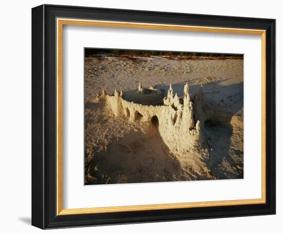 View of Sandcastle on Beach-David Barnes-Framed Photographic Print