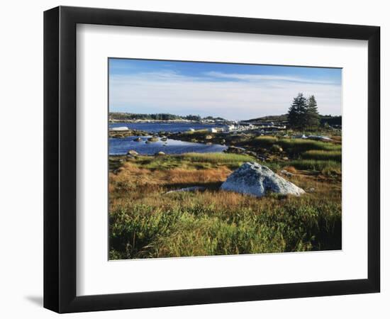 View of Sea with Coastline, Nova Scotia, Canada-Greg Probst-Framed Photographic Print