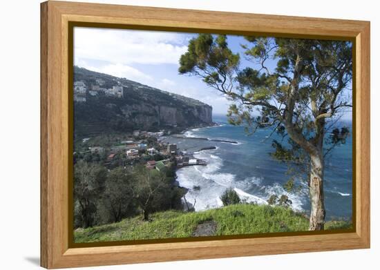 View of Seiano and Mediterranean Coast, Near Sorrento, Italy-Natalie Tepper-Framed Stretched Canvas