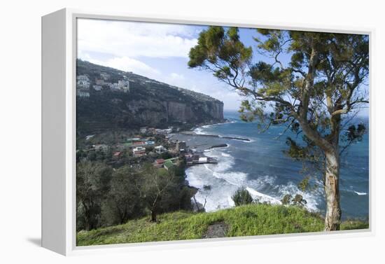 View of Seiano and Mediterranean Coast, Near Sorrento, Italy-Natalie Tepper-Framed Stretched Canvas