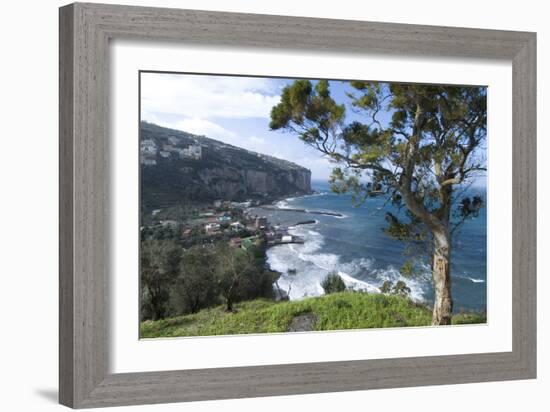 View of Seiano and Mediterranean Coast, Near Sorrento, Italy-Natalie Tepper-Framed Photo