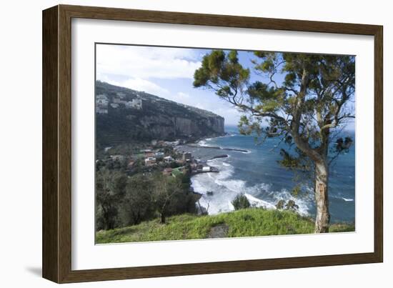 View of Seiano and Mediterranean Coast, Near Sorrento, Italy-Natalie Tepper-Framed Photo