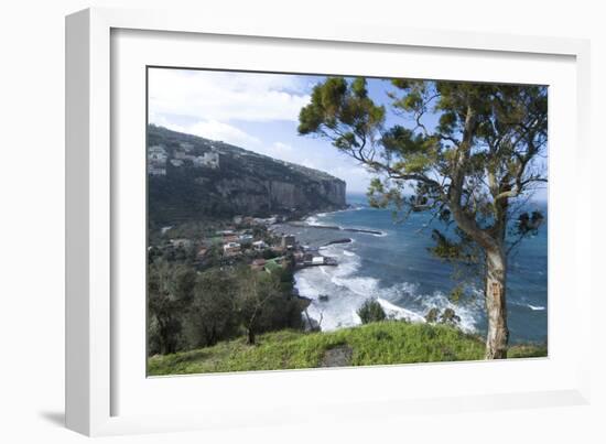 View of Seiano and Mediterranean Coast, Near Sorrento, Italy-Natalie Tepper-Framed Photo