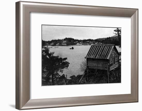 View of Seldovia, Alaska from across water Photograph - Seldovia, AK-Lantern Press-Framed Art Print