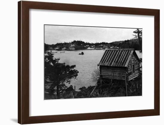 View of Seldovia, Alaska from across water Photograph - Seldovia, AK-Lantern Press-Framed Art Print