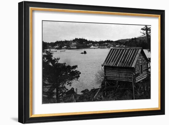 View of Seldovia, Alaska from across water Photograph - Seldovia, AK-Lantern Press-Framed Art Print