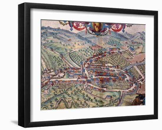 View of Serravalle Scrivia-Georg Braun and Franz Hogenberg-Framed Giclee Print