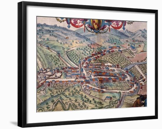 View of Serravalle Scrivia-Georg Braun and Franz Hogenberg-Framed Giclee Print