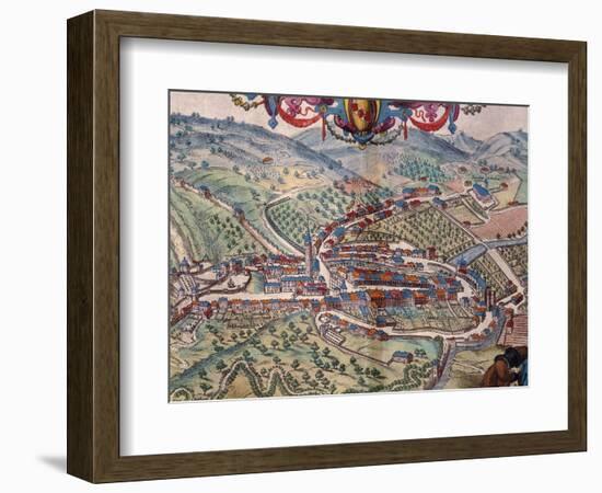 View of Serravalle Scrivia-Georg Braun and Franz Hogenberg-Framed Giclee Print