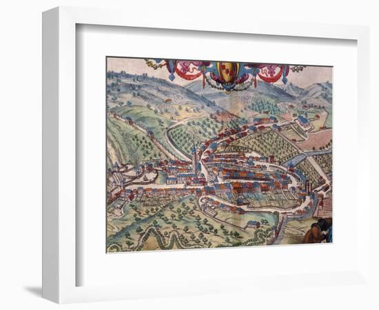 View of Serravalle Scrivia-Georg Braun and Franz Hogenberg-Framed Giclee Print