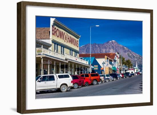 View of Seward, Alaska storefronts-null-Framed Photographic Print