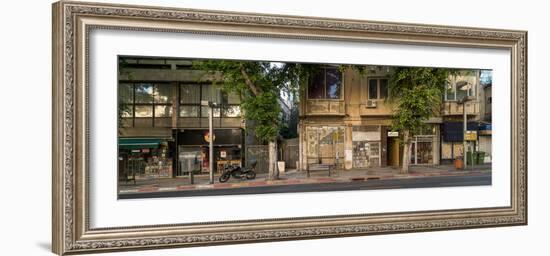 View of shops on the street, Allenby Street, Tel Aviv, Israel-null-Framed Photographic Print
