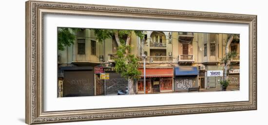 View of shops on the street, Allenby Street, Tel Aviv, Israel-null-Framed Photographic Print