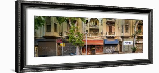 View of shops on the street, Allenby Street, Tel Aviv, Israel-null-Framed Photographic Print