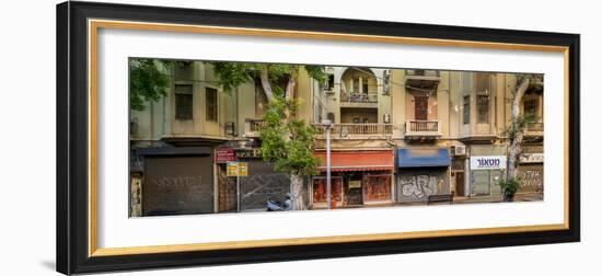 View of shops on the street, Allenby Street, Tel Aviv, Israel-null-Framed Photographic Print