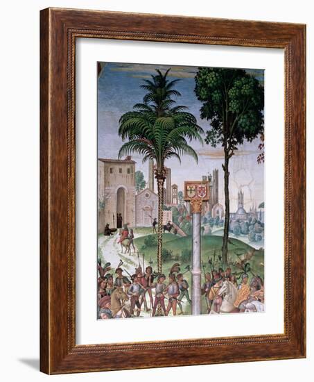 View of Siena with the Cathedral and Porta Camollia-Bernardino di Betto Pinturicchio-Framed Giclee Print