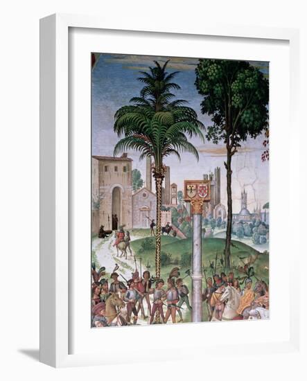 View of Siena with the Cathedral and Porta Camollia-Bernardino di Betto Pinturicchio-Framed Giclee Print
