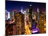 View of Skyscrapers of Times Square and 42nd Street at Night-Philippe Hugonnard-Mounted Photographic Print