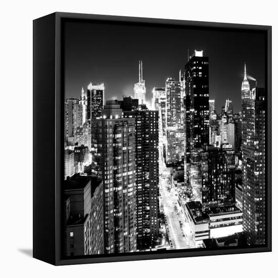 View of Skyscrapers of Times Square and 42nd Street at Night-Philippe Hugonnard-Framed Premier Image Canvas