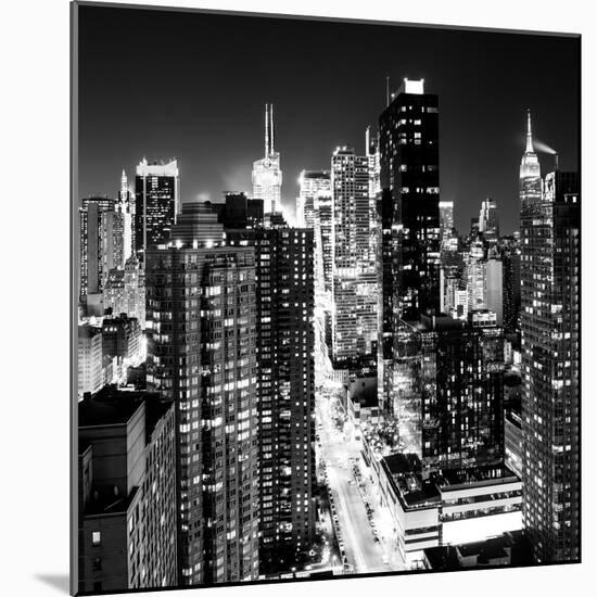 View of Skyscrapers of Times Square and 42nd Street at Night-Philippe Hugonnard-Mounted Photographic Print