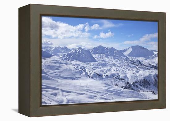 View of Slopes Near Belle Plagne, La Plagne, Savoie, French Alps, France, Europe-Peter Barritt-Framed Premier Image Canvas