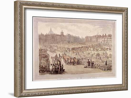 View of Smithfield Market, London, 1810-Thomas Rowlandson-Framed Giclee Print