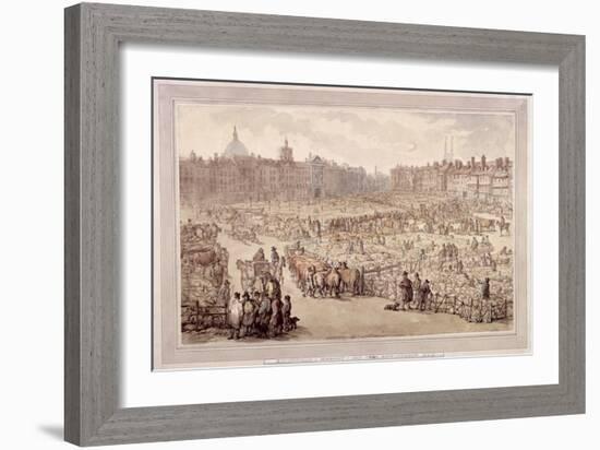 View of Smithfield Market, London, 1810-Thomas Rowlandson-Framed Giclee Print