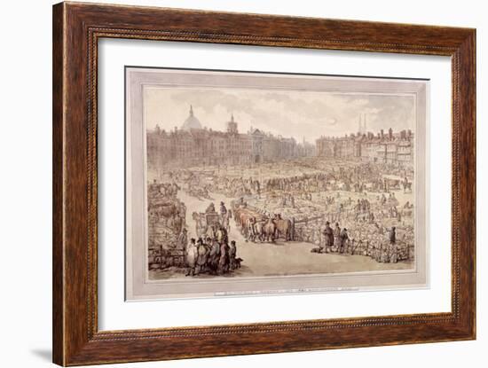 View of Smithfield Market, London, 1810-Thomas Rowlandson-Framed Giclee Print