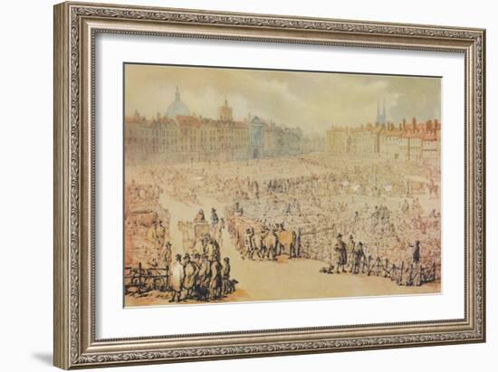 View of Smithfield Market, London, 1810-Unknown-Framed Giclee Print